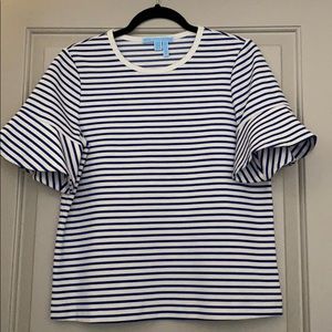 Draper James Women’s White Blue Sailor Top